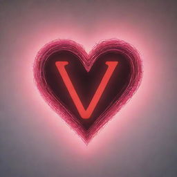 Animate the letters 'N' and 'L' inside a heart, illuminating them with a vibrant glow