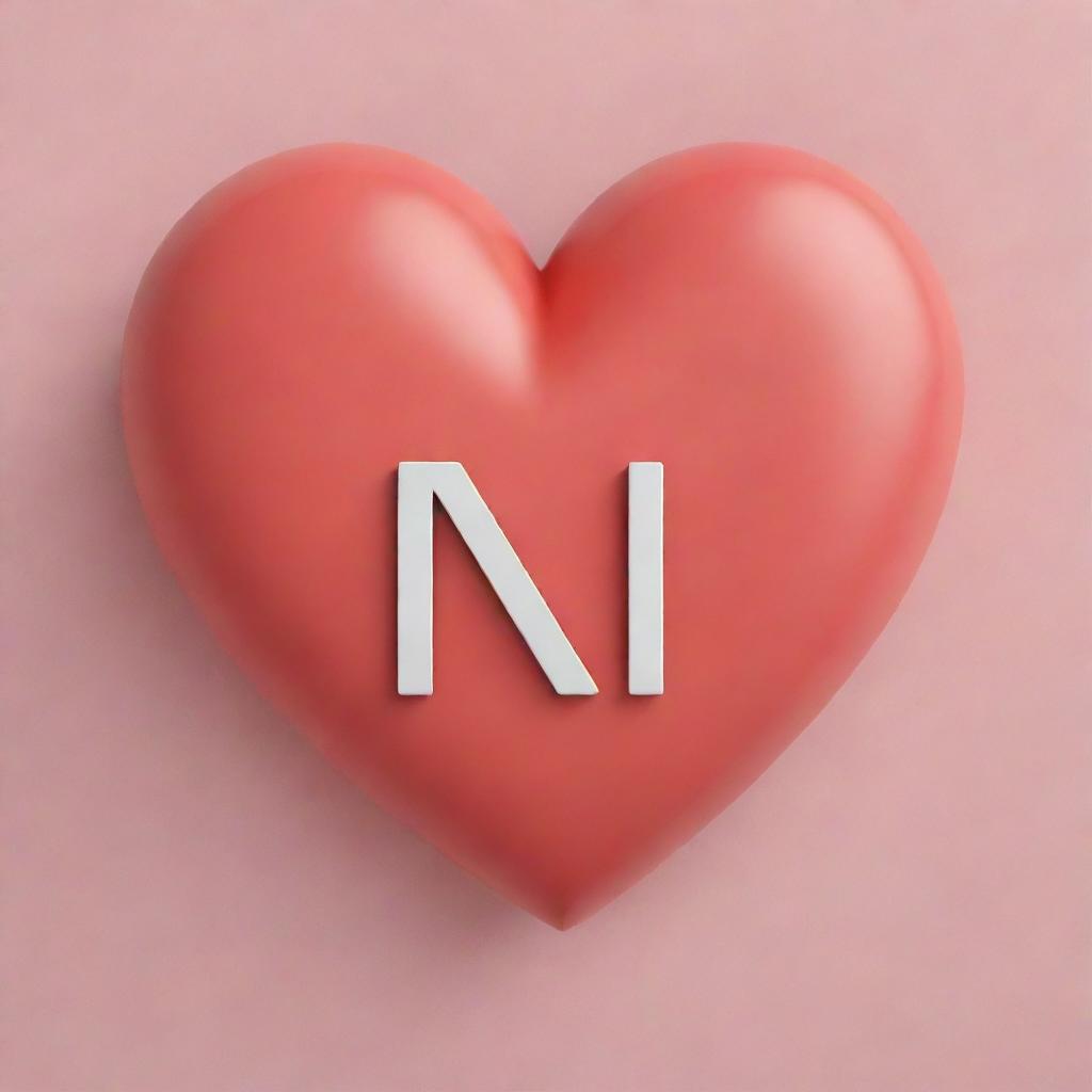 Animate the letters 'N' and 'L' located inside a heart.