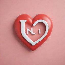 Animate the letters 'N' and 'L' located inside a heart.