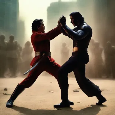 The struggle between the hero and the villain reached its climax in the intense fight scene.