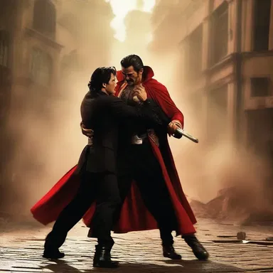 The struggle between the hero and the villain reached its climax in the intense fight scene.
