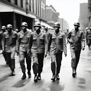 The soldiers struggled for freedom during the Civil Rights Movement.