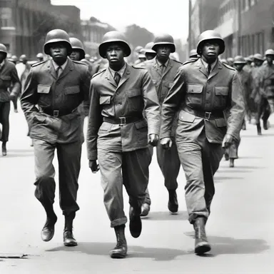 The soldiers struggled for freedom during the Civil Rights Movement.