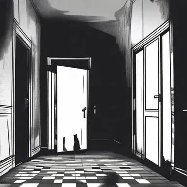 The protagonist struggled to escape from the haunted house, filled with terror and suspense.
