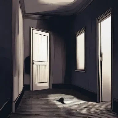 The protagonist struggled to escape from the haunted house, filled with terror and suspense.