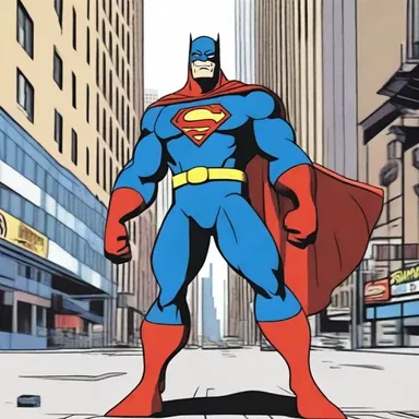 In the animated series, the superhero struggled against the supervillain to protect the city.
