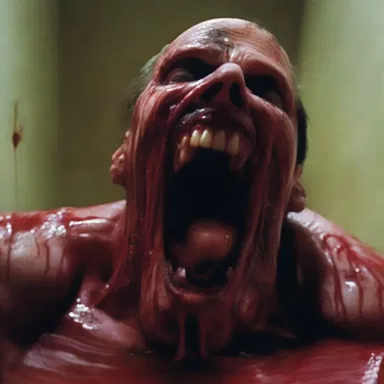The gruesome scene in the horror movie turned my stomach.