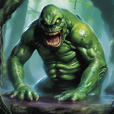 The sight of the slimy, repulsive creature in the fantasy novel turned his stomach.