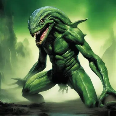 The sight of the slimy, repulsive creature in the fantasy novel turned his stomach.