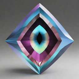 Front view of a fantasy dragon eye-shaped chatoyant crystal prism rendered as a detailed PNG cutout.