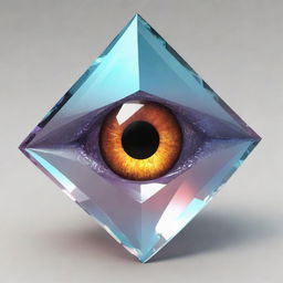 Front view of a fantasy dragon eye-shaped chatoyant crystal prism rendered as a detailed PNG cutout.