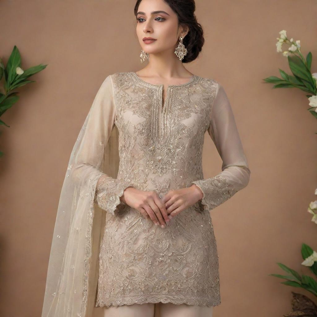 A beautifully designed piece of clothing for an anniversary celebration, embellished with intricate details and embodying sophistication and elegance.