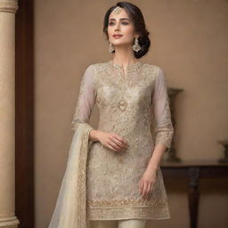 A beautifully designed piece of clothing for an anniversary celebration, embellished with intricate details and embodying sophistication and elegance.