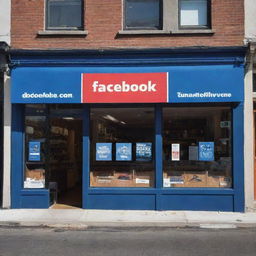 Design a visually striking and professional Facebook cover photo for a storefront, featuring shop's name in the center,    promotional deals on one side, and contact information on the other.