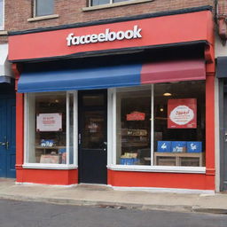 Design a visually striking and professional Facebook cover photo for a storefront, featuring shop's name in the center,    promotional deals on one side, and contact information on the other.