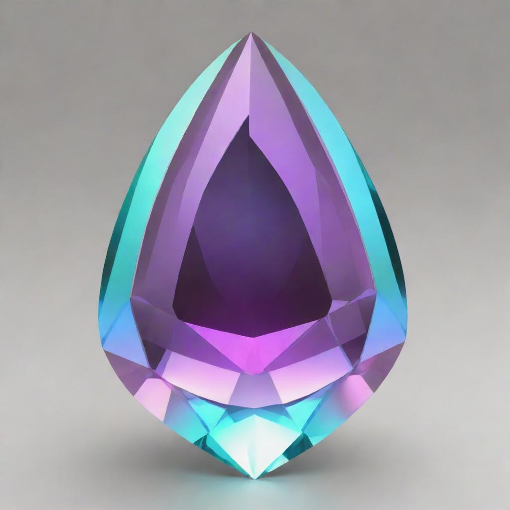 Front view of a fantasy cat eye-shaped chatoyant crystal prism rendered as a detailed PNG cutout.