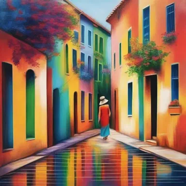 The use of vibrant colors enhances the overall beauty of this painting.