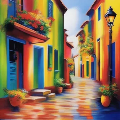 The use of vibrant colors enhances the overall beauty of this painting.