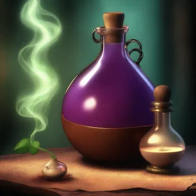 The magical powers of the potion enhanced the strength of the character in the mythological story.