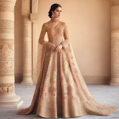 The designer added intricate embroidery to the dress to enhance its elegance.