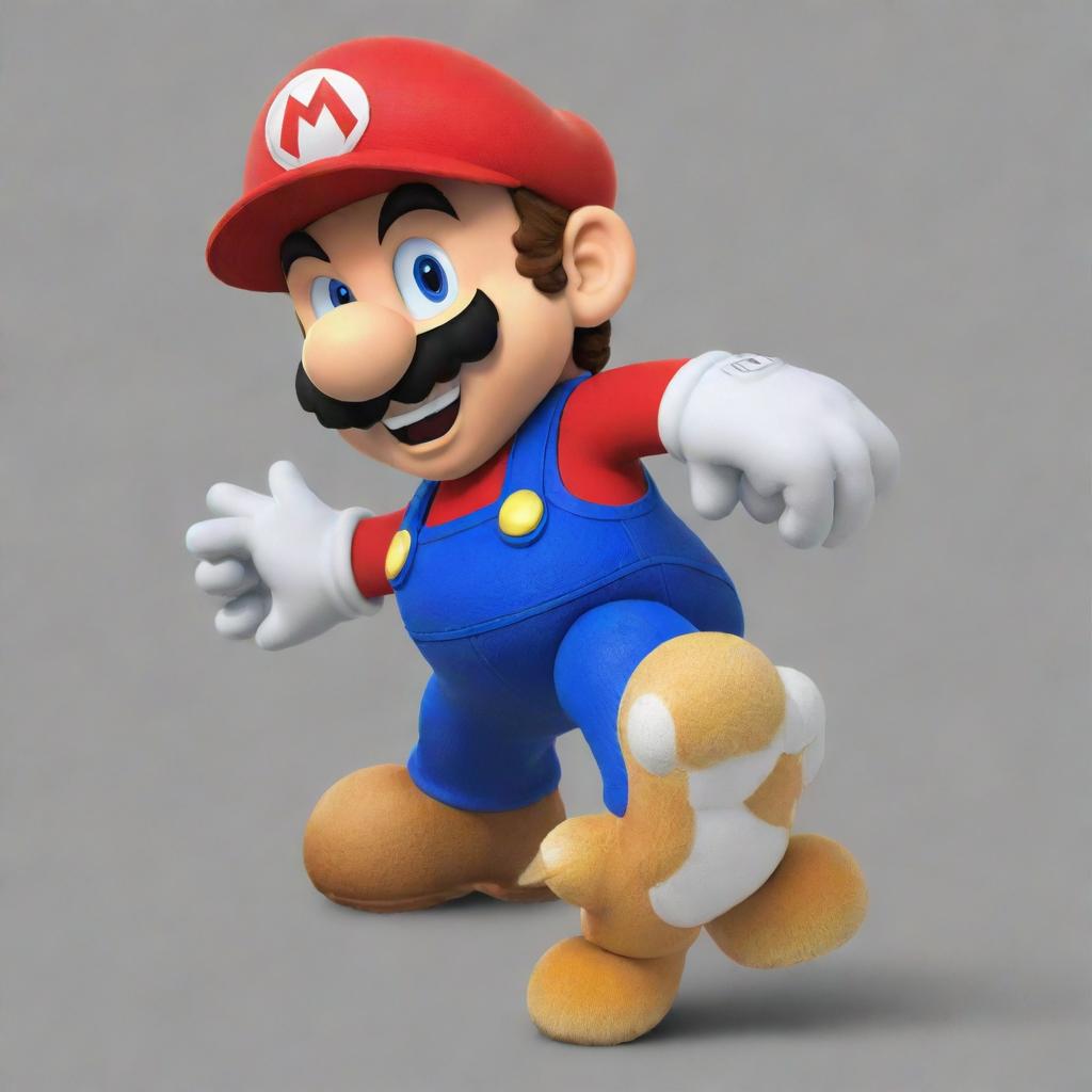 Generate an image combining Super Mario from the Nintendo universe and Sonic the Hedgehog from the Sega universe into one amusing crossover.