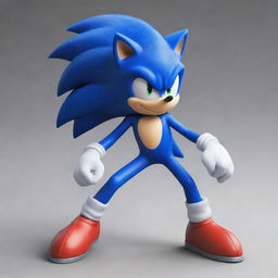 Create a detailed image of Sonic the Hedgehog, the iconic blue speedster of the Sega universe.