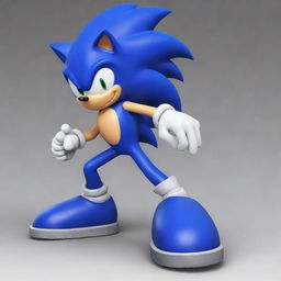 Create a detailed image of Sonic the Hedgehog, the iconic blue speedster of the Sega universe.