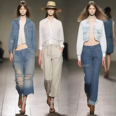 The fashion designer created a collection inspired by the early 20th-century steerage style, incorporating frayed denim and worn-out fabrics.