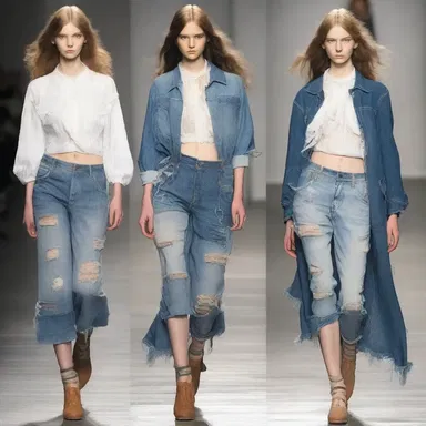 The fashion designer created a collection inspired by the early 20th-century steerage style, incorporating frayed denim and worn-out fabrics.
