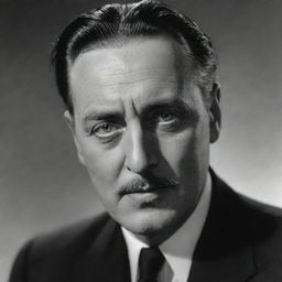 A detailed, realistic portrait of the esteemed actor John Barrymore, capturing his classic Hollywood charm and his expressive, theatrical character.