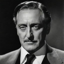 A detailed, realistic portrait of the esteemed actor John Barrymore, capturing his classic Hollywood charm and his expressive, theatrical character.