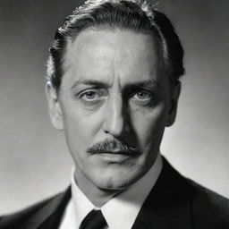 Portrait of the charismatic American actor John Barrymore, known for his distinguished theatricality, expressive eyes, and radiant aura.