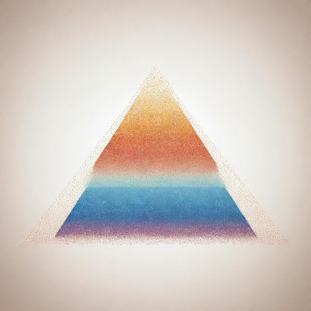 A vector art representation of a singular pyramid built entirely from dots