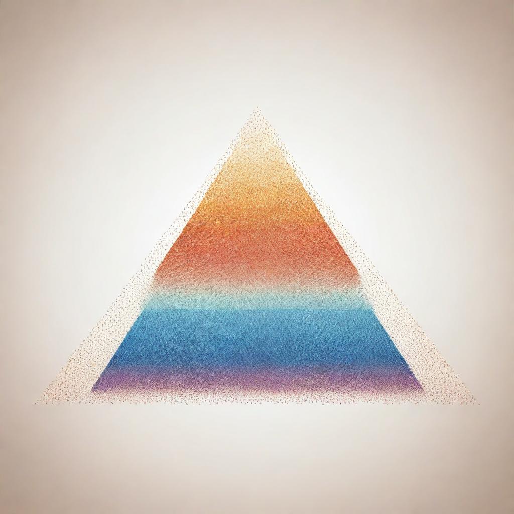 A vector art representation of a singular pyramid built entirely from dots