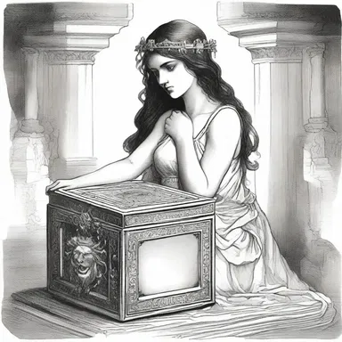 According to Greek mythology, Pandora's curiosity led her to open the forbidden box and release all the evils, while her innocence made her unaware of the consequences.