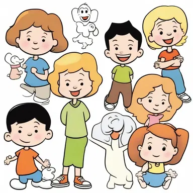 The cartoon characters often represent innocence and joy.