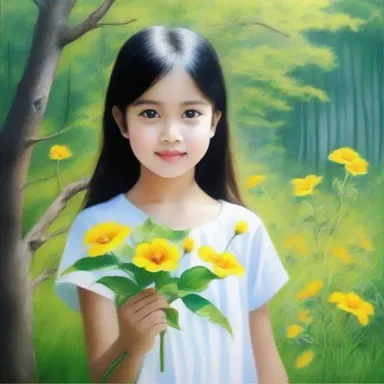 The artist's painting captured the beauty and innocence of nature.