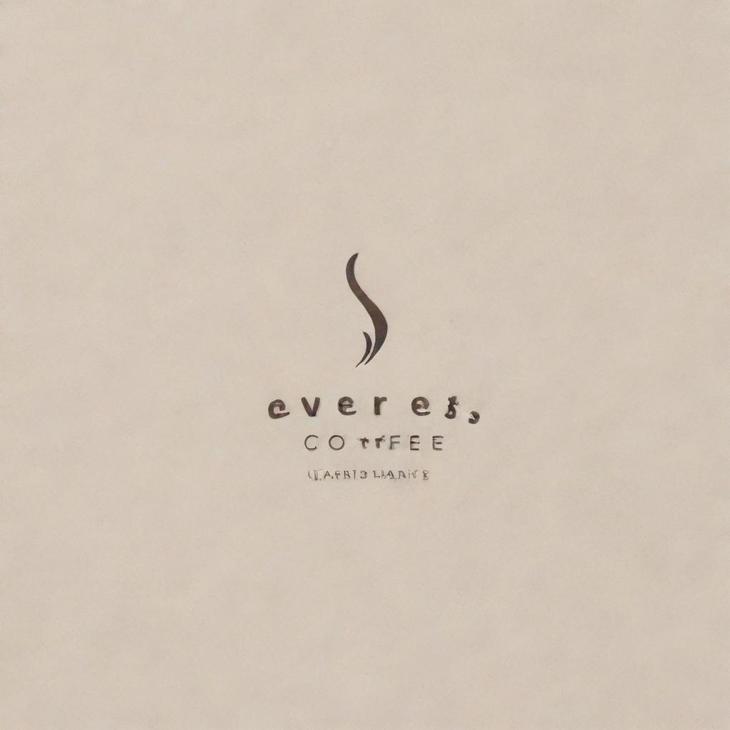 Create a minimalist wordmark for a café named 'Everest Coffee'. Focus only on the typography and the simplicity of the design.