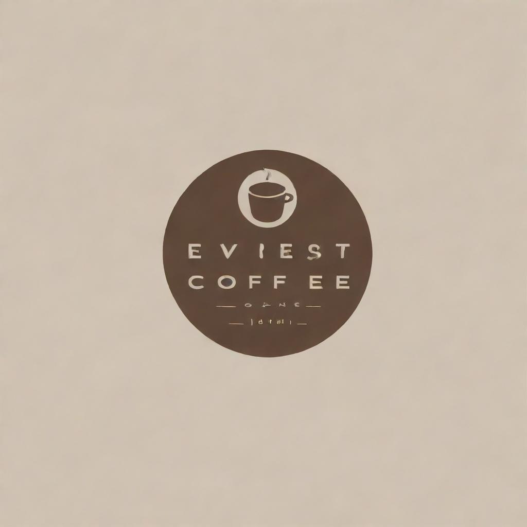 Design a simple, minimalist wordmark for a cafe, 'Everest Coffee', emphasizing clean lines and modern typeface.