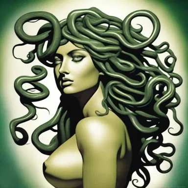 According to Greek mythology, Medusa was a terrifying unhuman creature with snakes for hair.