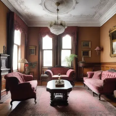 The Victorian-style house was decorated with a touch of conservatism, featuring classic furniture and ornate woodwork.