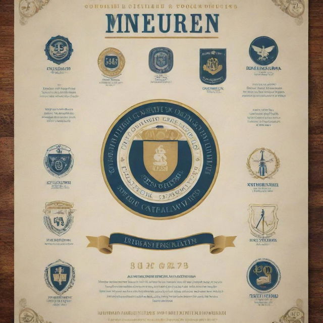 A celebratory graduation poster for a Chemical Engineering Department of a university, featuring elements of chemical engineering, the university emblem, and graduation symbols