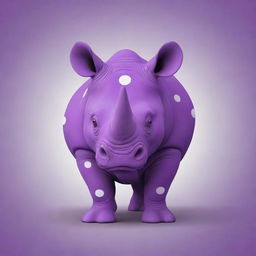 A vibrant cartoon rhino in purple with polka dots and one oversized eyeball vividly mismatched with the Russian flag.