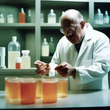 In the horror movie, the scientist conducted gruesome experiments using nutrient agar to create mutant organisms.
