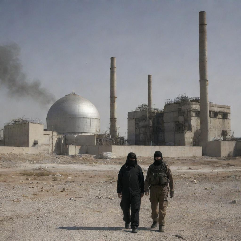 A haunting tableau of the war on Palestine and the killing of innocents using chemistry, set against the necessary backdrop of reactors.