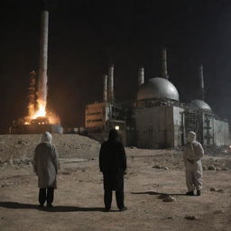 A haunting tableau of the war on Palestine and the killing of innocents using chemistry, set against the necessary backdrop of reactors.