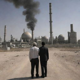 A haunting tableau of the war on Palestine and the killing of innocents using chemistry, set against the necessary backdrop of reactors.