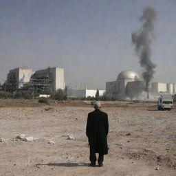 A haunting tableau of the war on Palestine and the killing of innocents using chemistry, set against the necessary backdrop of reactors.