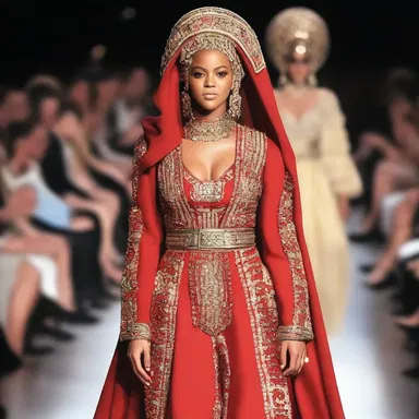The bey wore a traditional Ottoman Empire-inspired outfit during the fashion show.