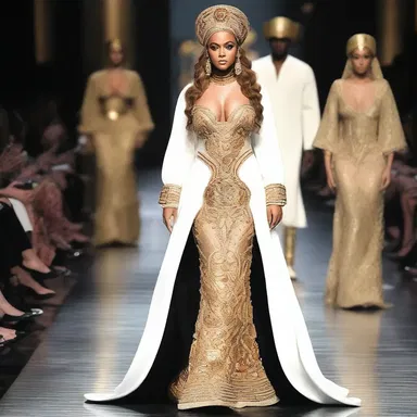 The bey wore a traditional Ottoman Empire-inspired outfit during the fashion show.